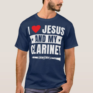Camiseta Jogador Clarinet Engraçado Clarinetista Adoro Jesu