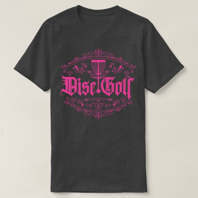 Camiseta Jogador Clássico de Golfe do Disco Rosa (Frente do Design)