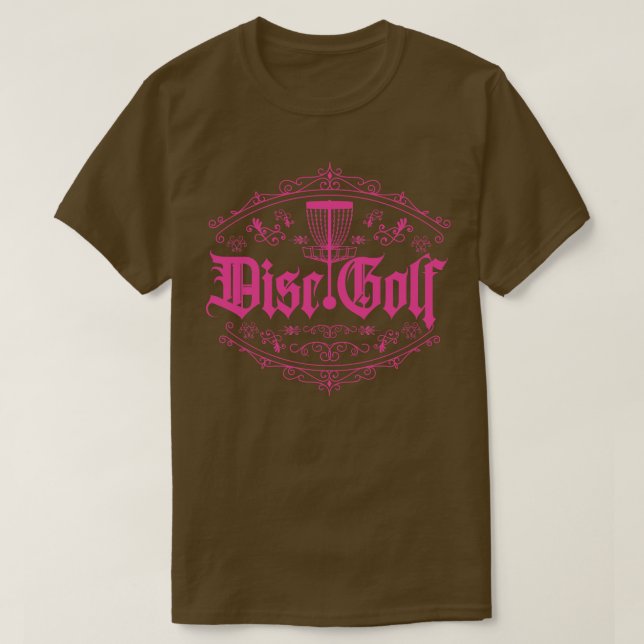 Camiseta Jogador Clássico de Golfe do Disco Rosa (Frente do Design)