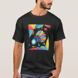Camiseta Jogador Colorido Shuttlecock Birdie Badminton Play