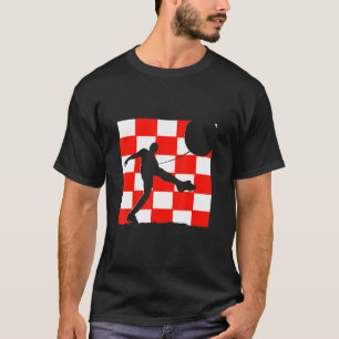 Camiseta Jogador croata de futebol na Croácia, bandeira da