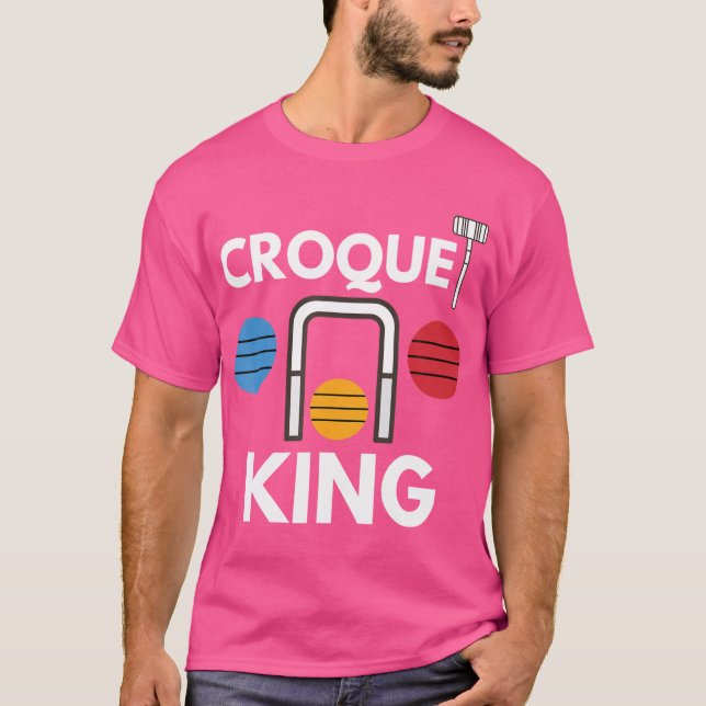 Camiseta Jogador Croquet Wicket Club Lawn Jogo Dizendo Engr (Frente)