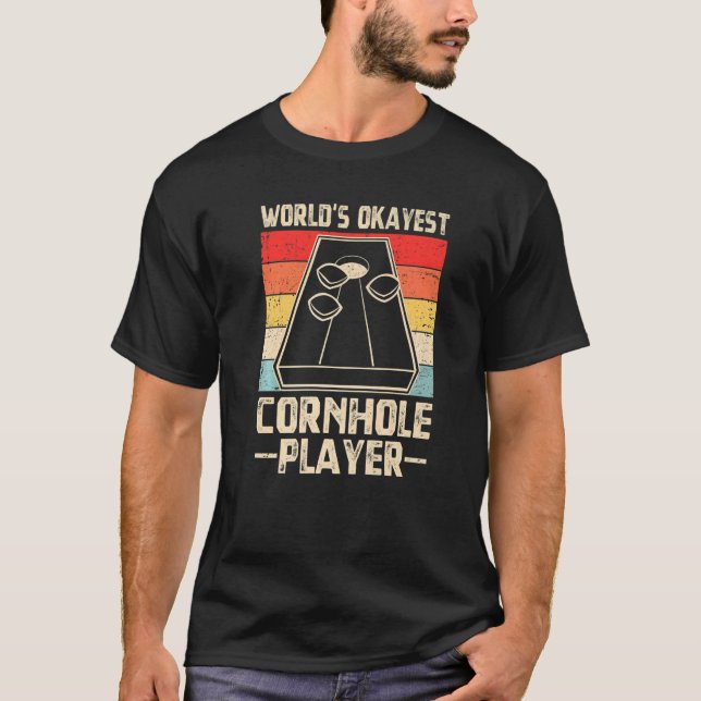 Camiseta Jogador da Cornhole Retro Cornhole Bean (Frente)