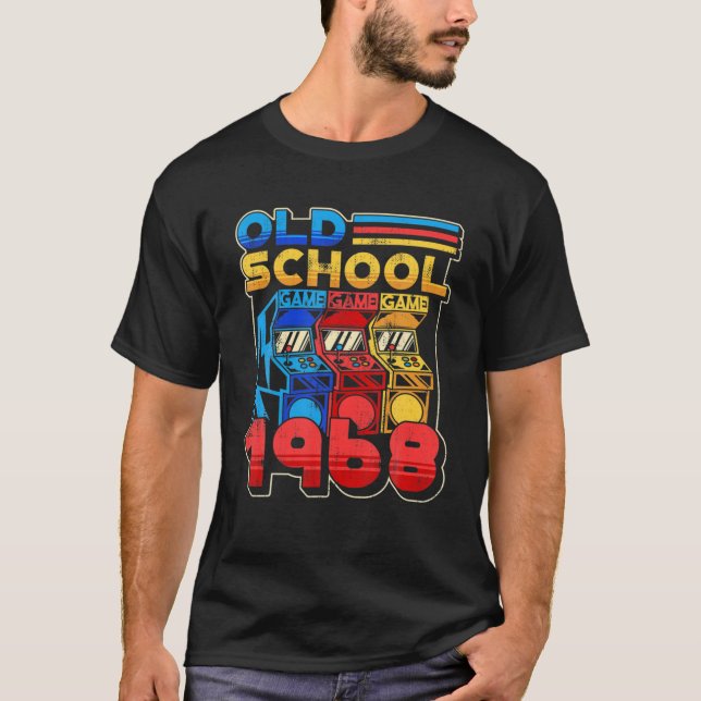 Camiseta Jogador da Escola Antiga Aniversário de 1968 Jogo  (Frente)