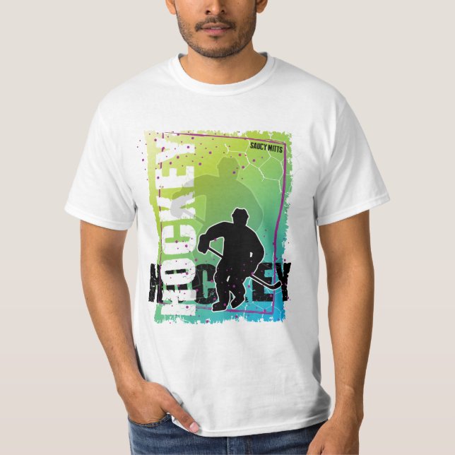 Camiseta Jogador de Abstrato de hóquei (macho) (Frente)