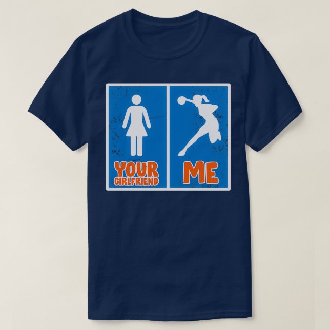 Camiseta Jogador de Andebol Engraçado Equipe de Esporte Gif (Frente do Design)