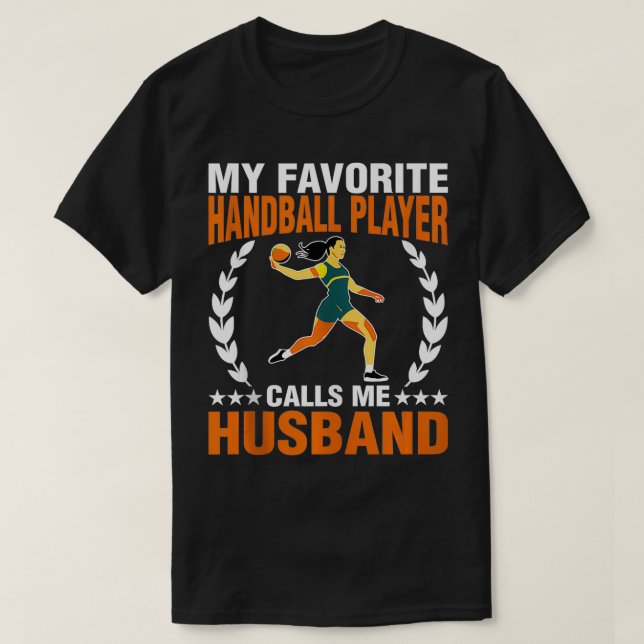 Camiseta Jogador De Andebol Me Chama Hus Sports Lover Exper (Frente do Design)