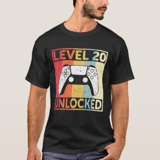 Camiseta Jogador de Aniversário de 20 Nível 20 Desbloqueado