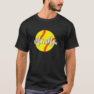 Camiseta Jogador de Aperto da Mamã Softball - Gráfico da Mã