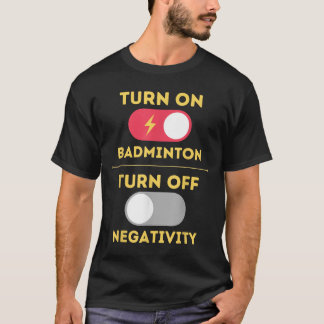 Camiseta Jogador de Badminton Ativar Jogo Desativar Negativ