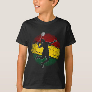 Camiseta Jogador de Badminton Bandeira Ghanesa Gana