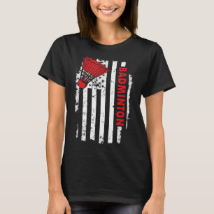Camiseta Jogador de badminton da bandeira dos Estados Unido