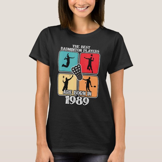 Camiseta Jogador de Badminton, de 33 anos, 1989, 33.o anive (Frente)