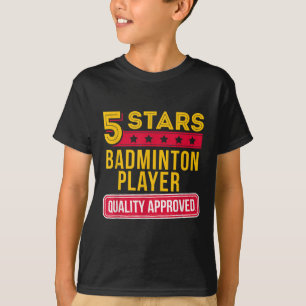 Camiseta Jogador de Badminton de 5 Estrelas - Gif Divertido
