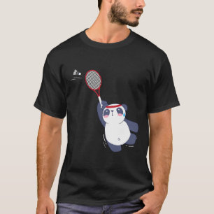 Camiseta Jogador de Badminton do Panda Bear Solteiros dupli