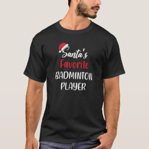 Camiseta Jogador de Badminton do Santas Favorito Dotado de