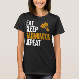 Camiseta Jogador de Badminton do Sleep Repete Engraçado