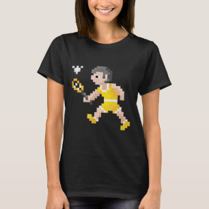 Camiseta Jogador de Badminton em Pixel Art de Jogo de Vídeo