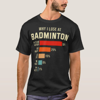 Camiseta Jogador de Badminton Engraçado Perdendo no Badmint