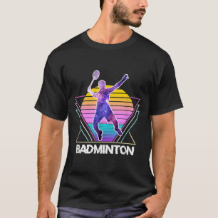 Camiseta Jogador de Badminton Esportes Retro Vintage Vaporw