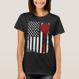 Camiseta Jogador de Badminton Patriótico dos EUA Bandeira B