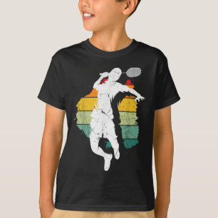 Camiseta Jogador de Badminton Retro Equipe de Badminton Rem