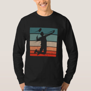 Camiseta Jogador de Badminton Salto Esmagar