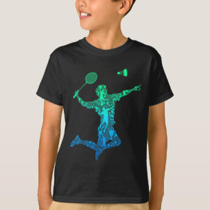 Camiseta Jogador de Badminton Shuttle Boys Jovens Homens Jo