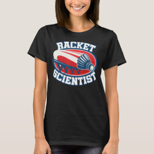 Camiseta Jogador de Badminton Shuttlecock do Cientista de R