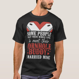 Camiseta Jogador de Bag do Cornhole Team Bean Champ Marido