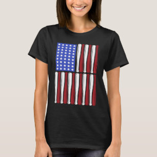 Camiseta Jogador de Bandeira Americano Patriótico C. Baseba