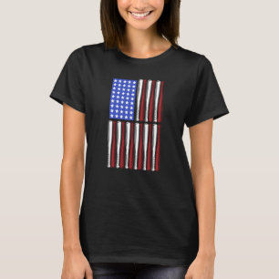 Camiseta Jogador de Bandeira Americano Patriótico C. Baseba