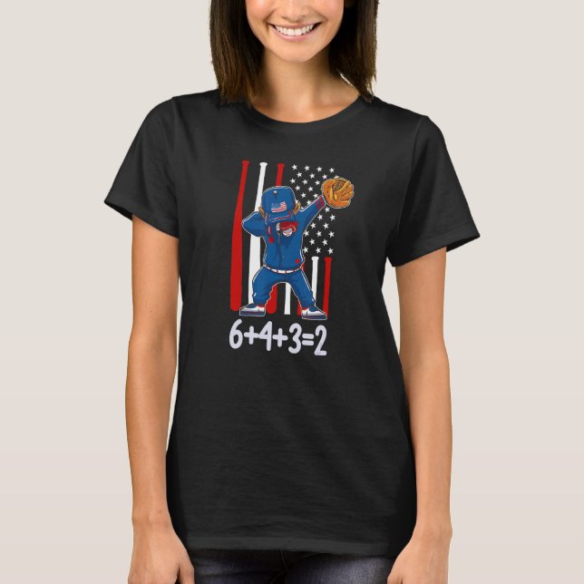 Camiseta Jogador de Baseball com 6+4+32 Dupla Jogada (Frente)