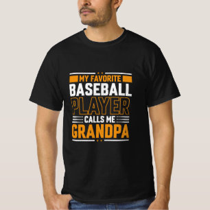 Camiseta Jogador de Baseball Favorito Me Chama Avô