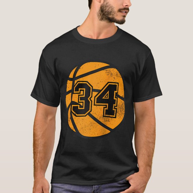 Camiseta Jogador de basquete 34 Basquete Mãe Pai Jersey Num (Frente)