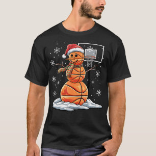 Camiseta Jogador de Basquete Boneco de Neve Chapéu de Papai