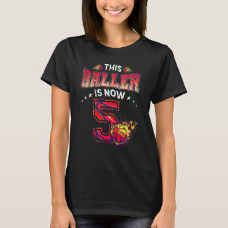 Camiseta Jogador De Basquete De 5 Birthday Boys De 5 Anos K
