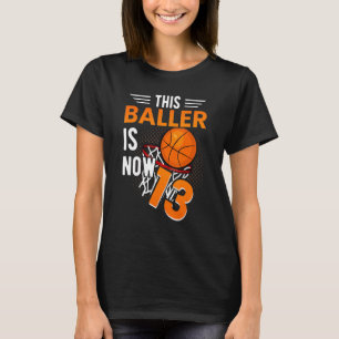 Camiseta Jogador de Basquete de Aniversário da 13 13 Oficia