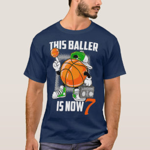 Camiseta Jogador De Basquete De Aniversário De 7, Funny, 7
