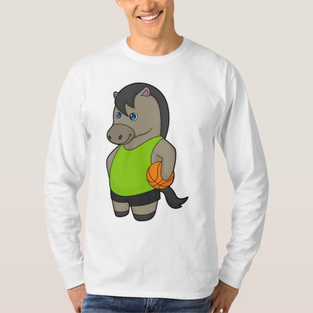 Camiseta Jogador de basquete de cavalos (Frente)