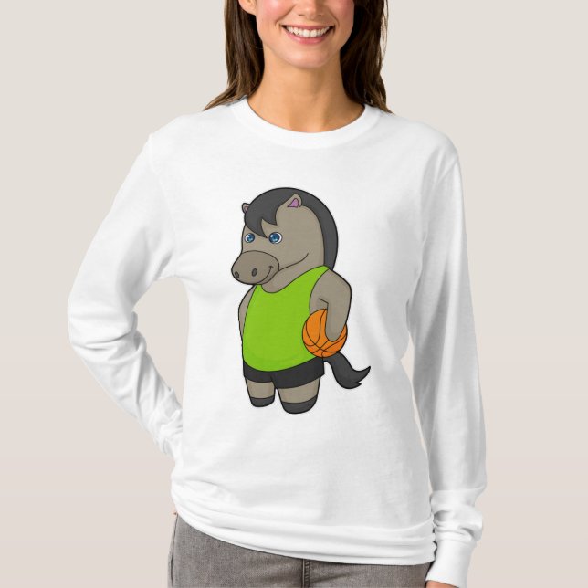 Camiseta Jogador de basquete de cavalos (Frente)