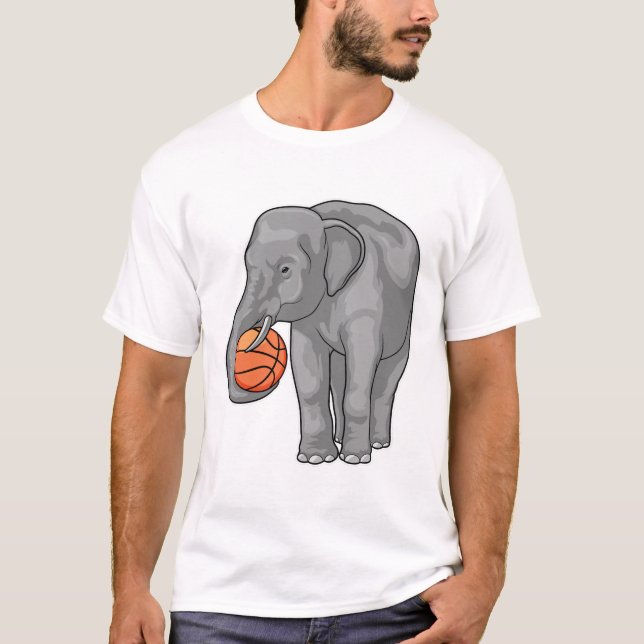 Camiseta Jogador de basquete de elefante (Frente)