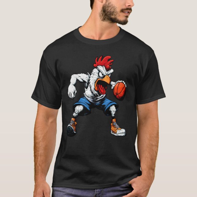 Camiseta Jogador de Basquete de Frango (Frente)
