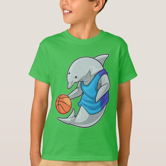 Camiseta Jogador de basquete de golfinho (Frente)