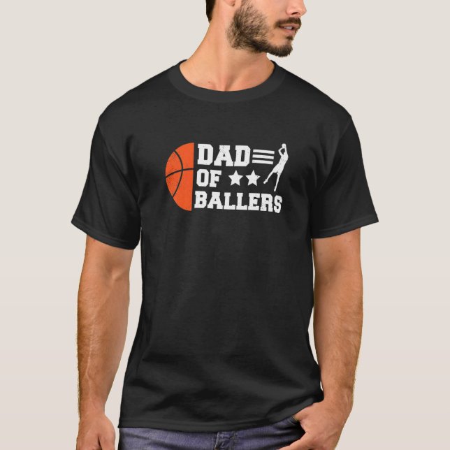 Camiseta Jogador De Basquete De pai De Ballers (Frente)
