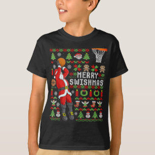 Camiseta Jogador de Basquete de Papais noeis de Natal - Sla