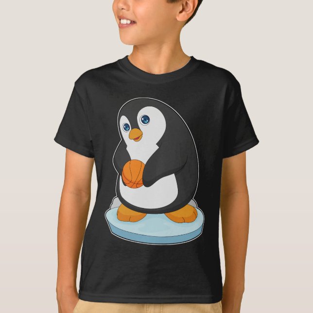 Camiseta Jogador de basquete de pinguim (Frente)