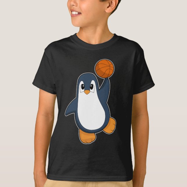 Camiseta Jogador de basquete de pinguim (Frente)