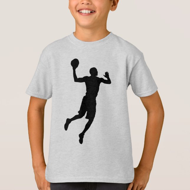 Camiseta Jogador de basquete de pop Art Silhouket (Frente)