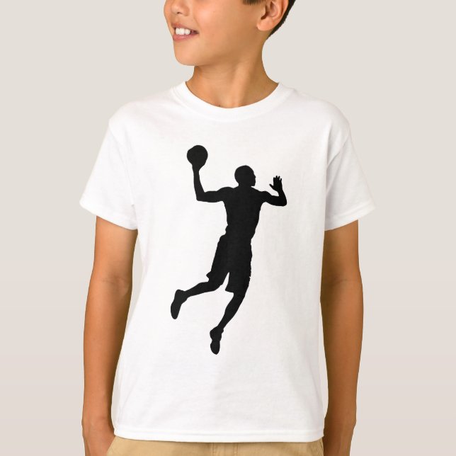 Camiseta Jogador de basquete de pop Art Silhouket (Frente)